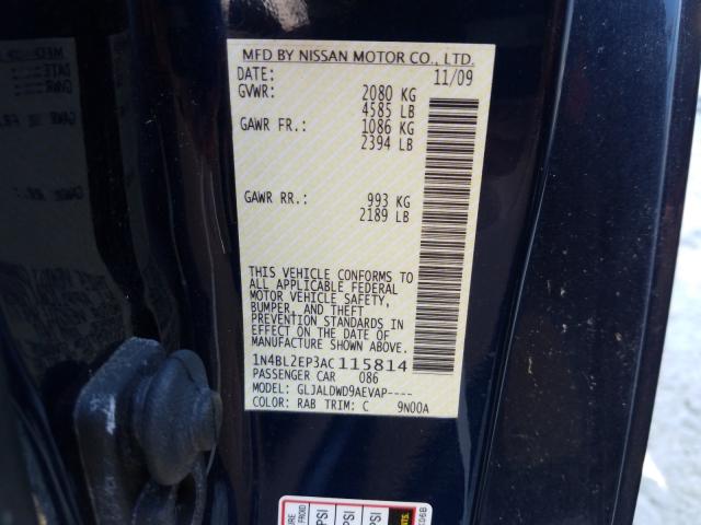 Photo 9 VIN: 1N4BL2EP3AC115814 - NISSAN ALTIMA SR 