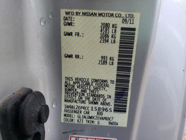 Photo 9 VIN: 1N4BL2EP4CC158965 - NISSAN ALTIMA SR 