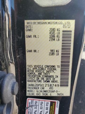 Photo 12 VIN: 1N4BL2EP5CC258749 - NISSAN ALTIMA SR 