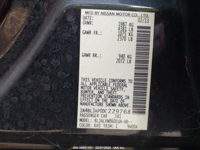 Photo 8 VIN: 1N4BL3AP0DC229768 - NISSAN ALTIMA 