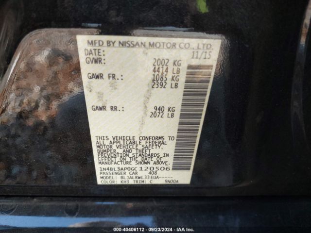 Photo 8 VIN: 1N4BL3AP0GC120506 - NISSAN ALTIMA 