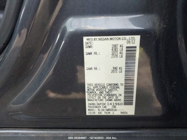 Photo 8 VIN: 1N4BL3AP1DC141960 - NISSAN ALTIMA 