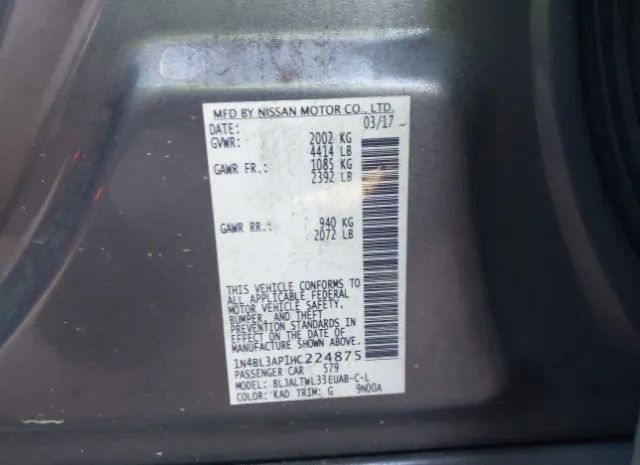 Photo 8 VIN: 1N4BL3AP1HC224875 - NISSAN ALTIMA 