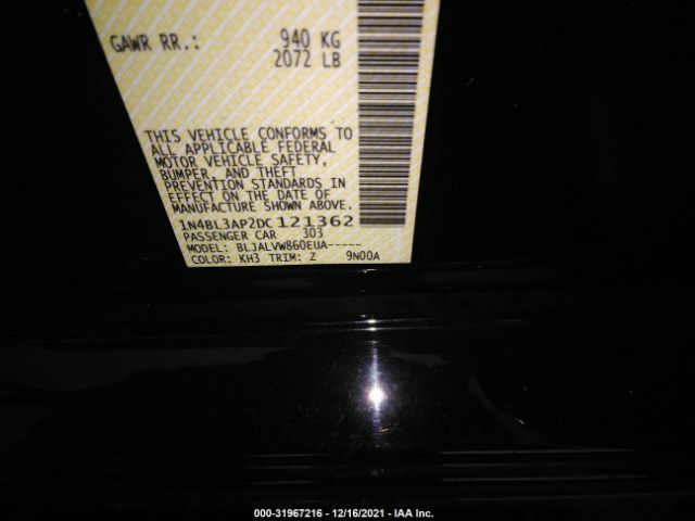 Photo 8 VIN: 1N4BL3AP2DC121362 - NISSAN ALTIMA 