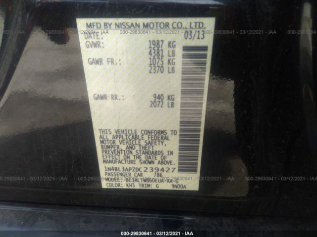 Photo 8 VIN: 1N4BL3AP2DC239427 - NISSAN ALTIMA 