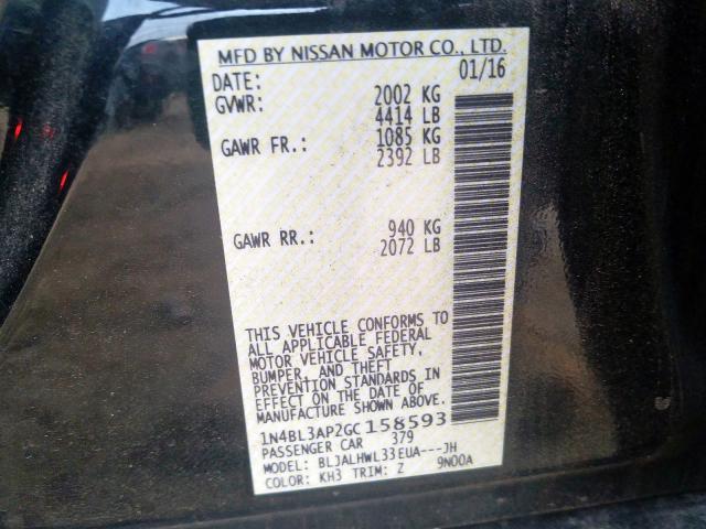 Photo 9 VIN: 1N4BL3AP2GC158593 - NISSAN ALTIMA 3.5 