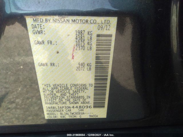 Photo 8 VIN: 1N4BL3AP3DN448096 - NISSAN ALTIMA 