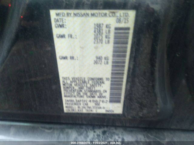 Photo 8 VIN: 1N4BL3AP3FC496762 - NISSAN ALTIMA 