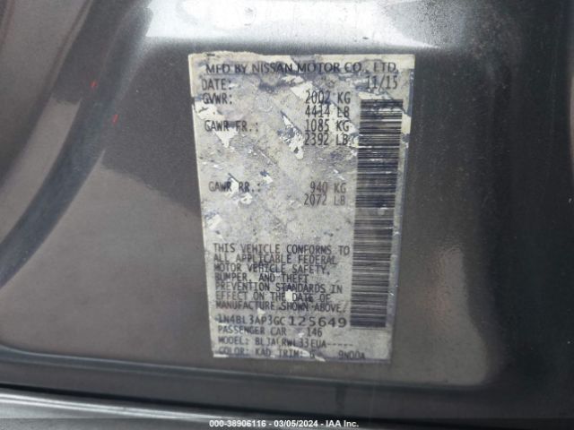 Photo 8 VIN: 1N4BL3AP3GC125649 - NISSAN ALTIMA 