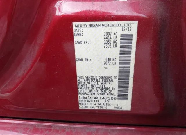 Photo 8 VIN: 1N4BL3AP3GC147506 - NISSAN ALTIMA 