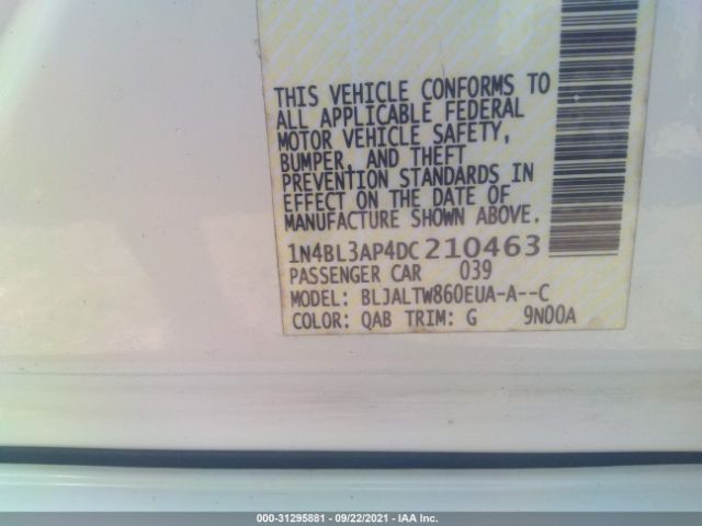 Photo 8 VIN: 1N4BL3AP4DC210463 - NISSAN ALTIMA 