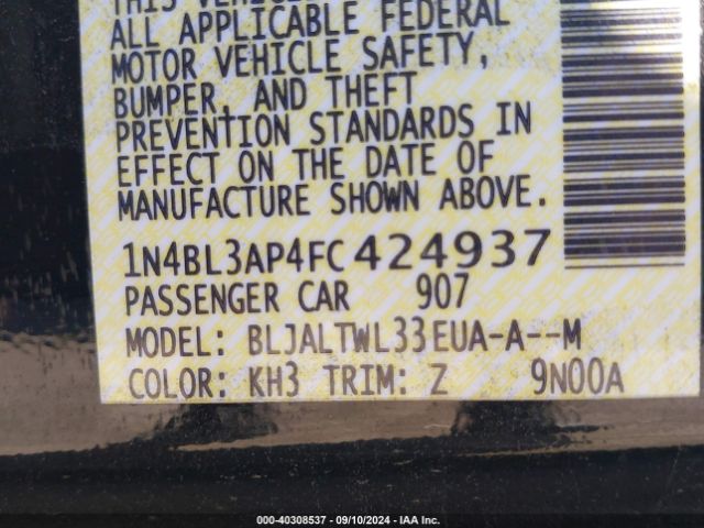 Photo 8 VIN: 1N4BL3AP4FC424937 - NISSAN ALTIMA 