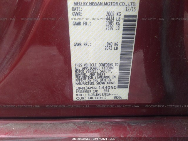 Photo 8 VIN: 1N4BL3AP4GC144050 - NISSAN ALTIMA 