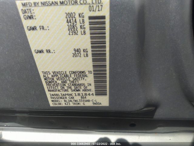 Photo 8 VIN: 1N4BL3AP4HC181844 - NISSAN ALTIMA 