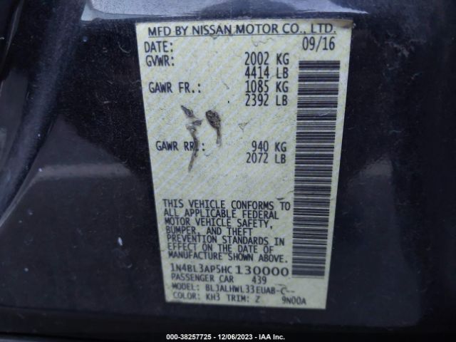 Photo 8 VIN: 1N4BL3AP5HC130000 - NISSAN ALTIMA 