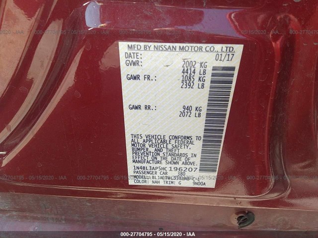 Photo 8 VIN: 1N4BL3AP5HC196207 - NISSAN ALTIMA 