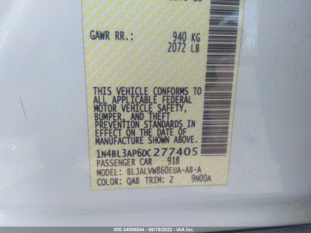 Photo 8 VIN: 1N4BL3AP6DC277405 - NISSAN ALTIMA 