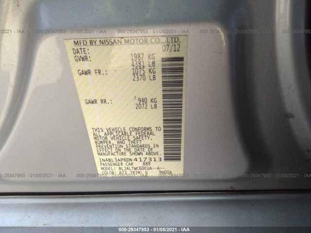 Photo 8 VIN: 1N4BL3AP6DN417313 - NISSAN ALTIMA 