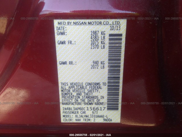 Photo 8 VIN: 1N4BL3AP6EC156617 - NISSAN ALTIMA 