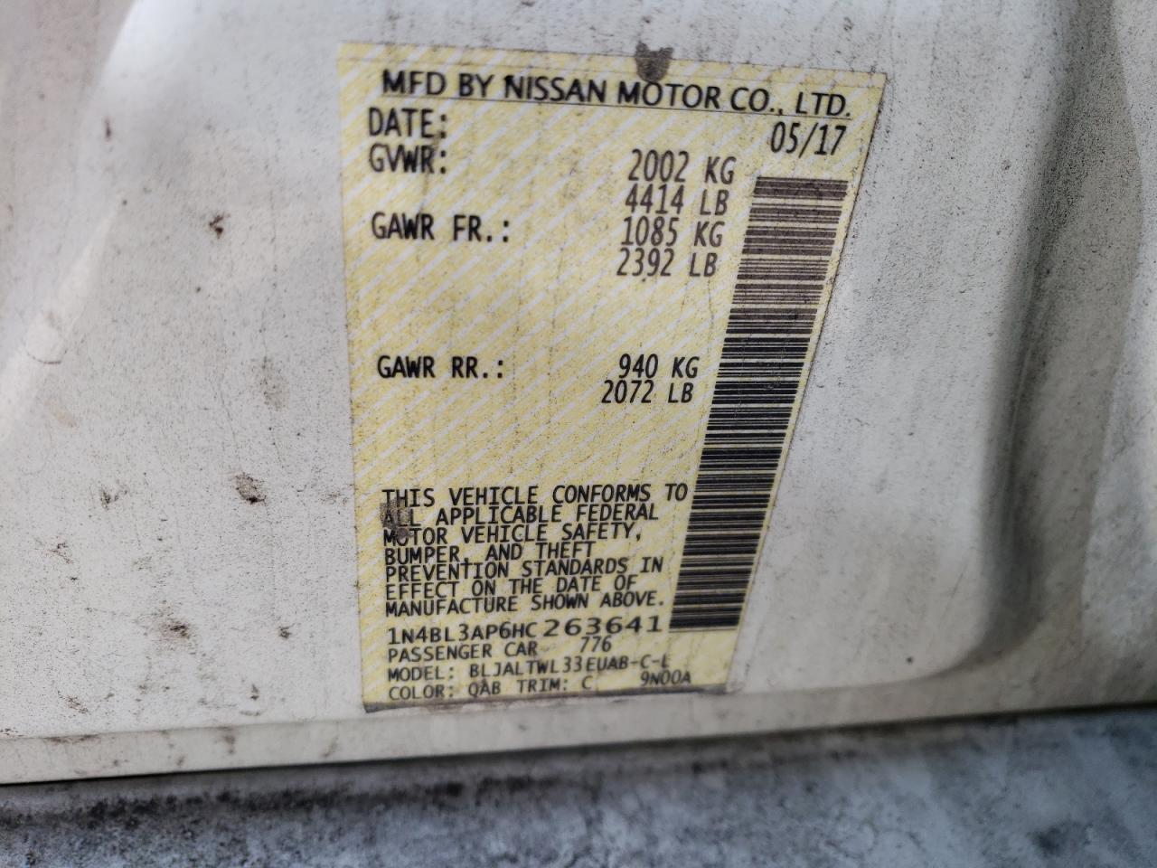 Photo 11 VIN: 1N4BL3AP6HC263641 - NISSAN ALTIMA 