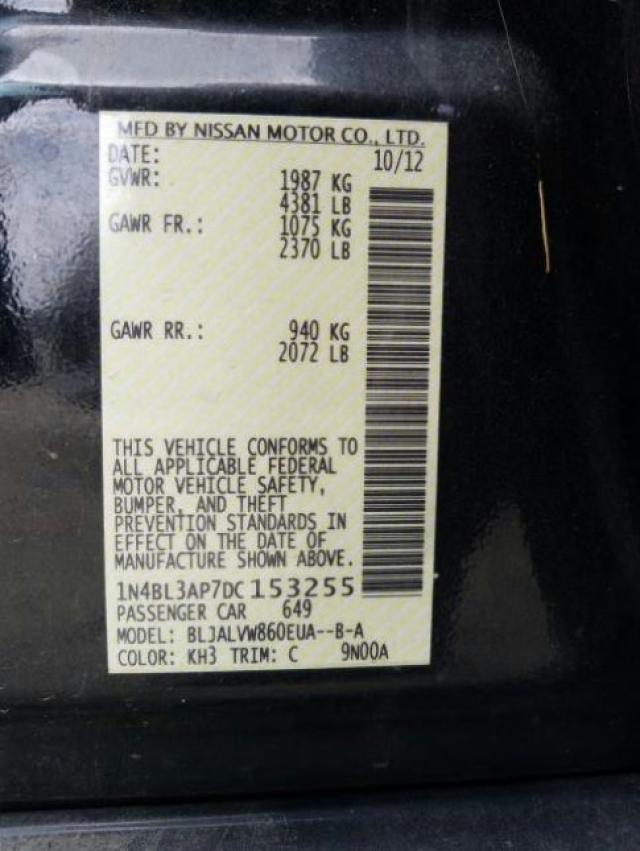 Photo 9 VIN: 1N4BL3AP7DC153255 - NISSAN ALTIMA 3.5 