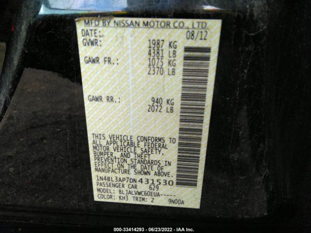 Photo 8 VIN: 1N4BL3AP7DN431530 - NISSAN ALTIMA 