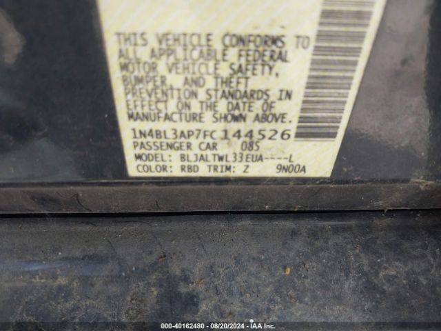 Photo 8 VIN: 1N4BL3AP7FC144526 - NISSAN ALTIMA 