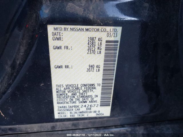 Photo 8 VIN: 1N4BL3AP8DC242672 - NISSAN ALTIMA 