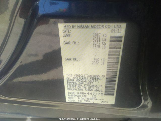 Photo 8 VIN: 1N4BL3AP8DN447770 - NISSAN ALTIMA 