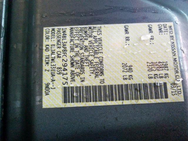 Photo 9 VIN: 1N4BL3AP8FC294175 - NISSAN ALTIMA 3.5 