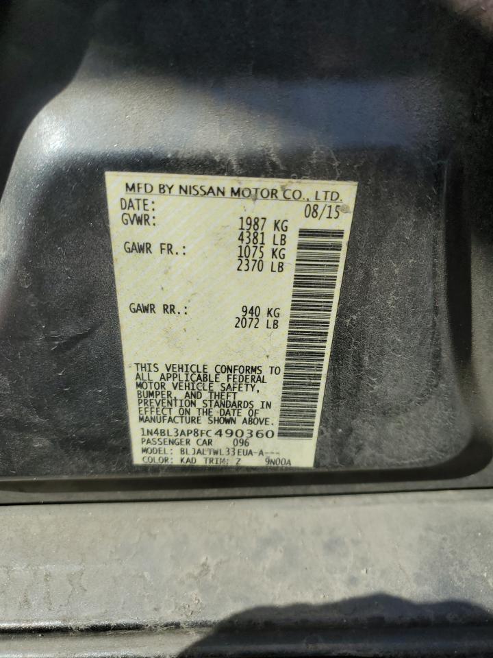 Photo 11 VIN: 1N4BL3AP8FC490360 - NISSAN ALTIMA 