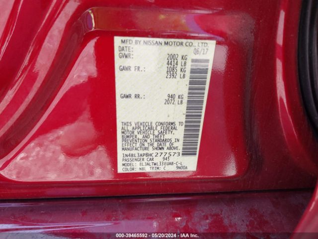 Photo 8 VIN: 1N4BL3AP8HC277573 - NISSAN ALTIMA 