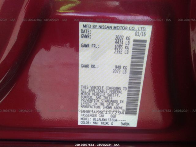 Photo 8 VIN: 1N4BL3AP9GC157294 - NISSAN ALTIMA 