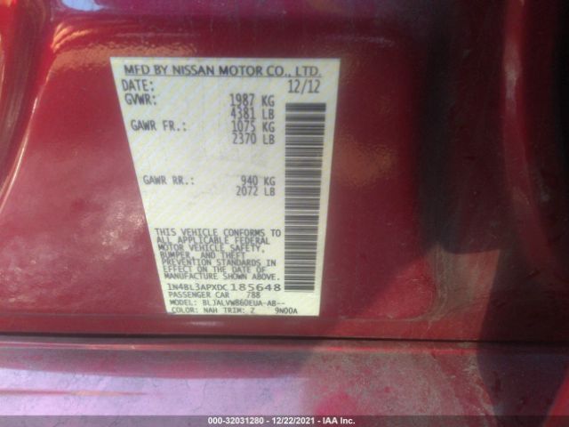 Photo 8 VIN: 1N4BL3APXDC185648 - NISSAN ALTIMA 