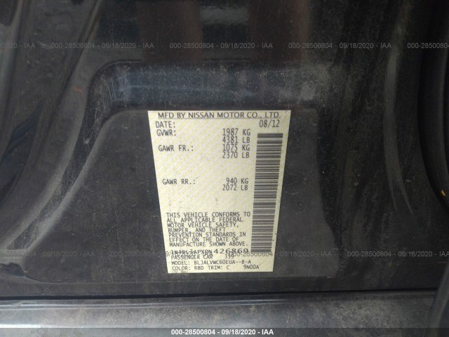 Photo 8 VIN: 1N4BL3APXDN426869 - NISSAN ALTIMA 