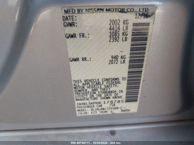 Photo 8 VIN: 1N4BL3APXHC178785 - NISSAN ALTIMA 