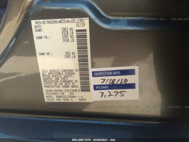 Photo 8 VIN: 1N4BL4BV0KC202683 - NISSAN ALTIMA 