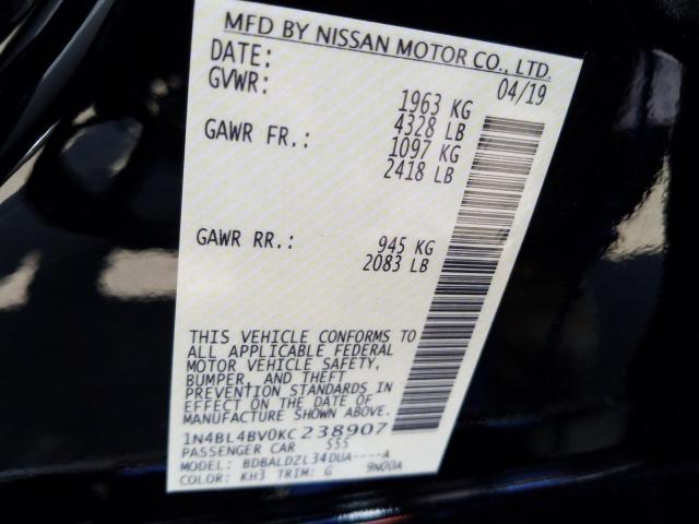 Photo 9 VIN: 1N4BL4BV0KC238907 - NISSAN ALTIMA S 