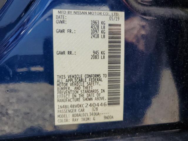 Photo 11 VIN: 1N4BL4BV0KC240446 - NISSAN ALTIMA S 