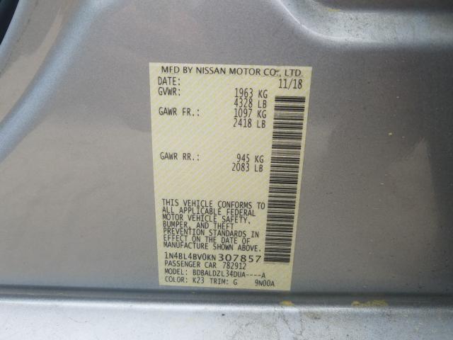 Photo 9 VIN: 1N4BL4BV0KN307857 - NISSAN ALTIMA S 