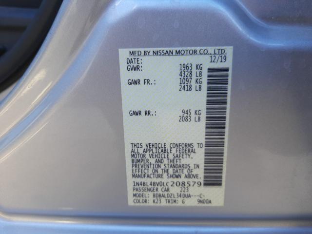 Photo 9 VIN: 1N4BL4BV0LC208579 - NISSAN ALTIMA S 