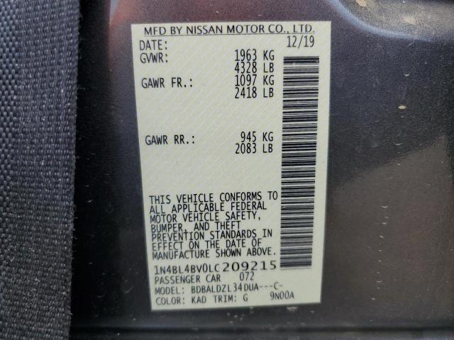 Photo 11 VIN: 1N4BL4BV0LC209215 - NISSAN ALTIMA S 