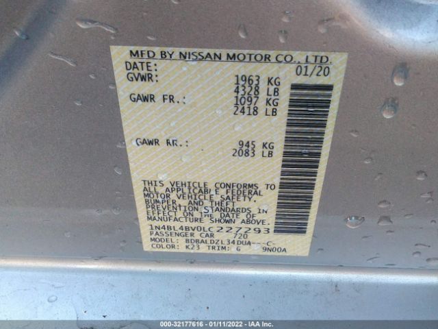 Photo 8 VIN: 1N4BL4BV0LC227293 - NISSAN ALTIMA 