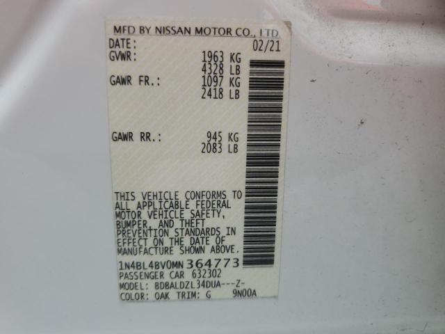 Photo 11 VIN: 1N4BL4BV0MN364773 - NISSAN ALTIMA S 