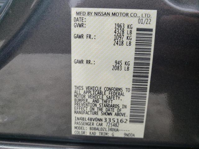 Photo 9 VIN: 1N4BL4BV0NN335162 - NISSAN ALTIMA S 