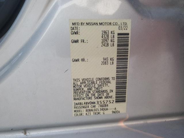 Photo 11 VIN: 1N4BL4BV0NN355752 - NISSAN ALTIMA S 