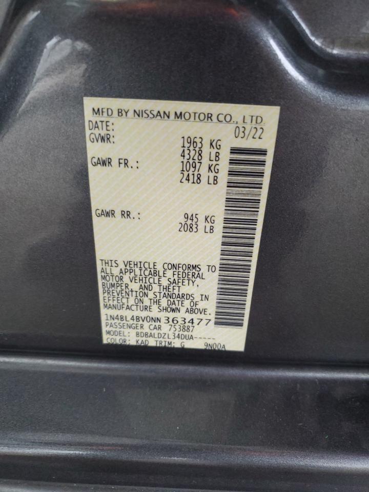 Photo 11 VIN: 1N4BL4BV0NN363477 - NISSAN ALTIMA 