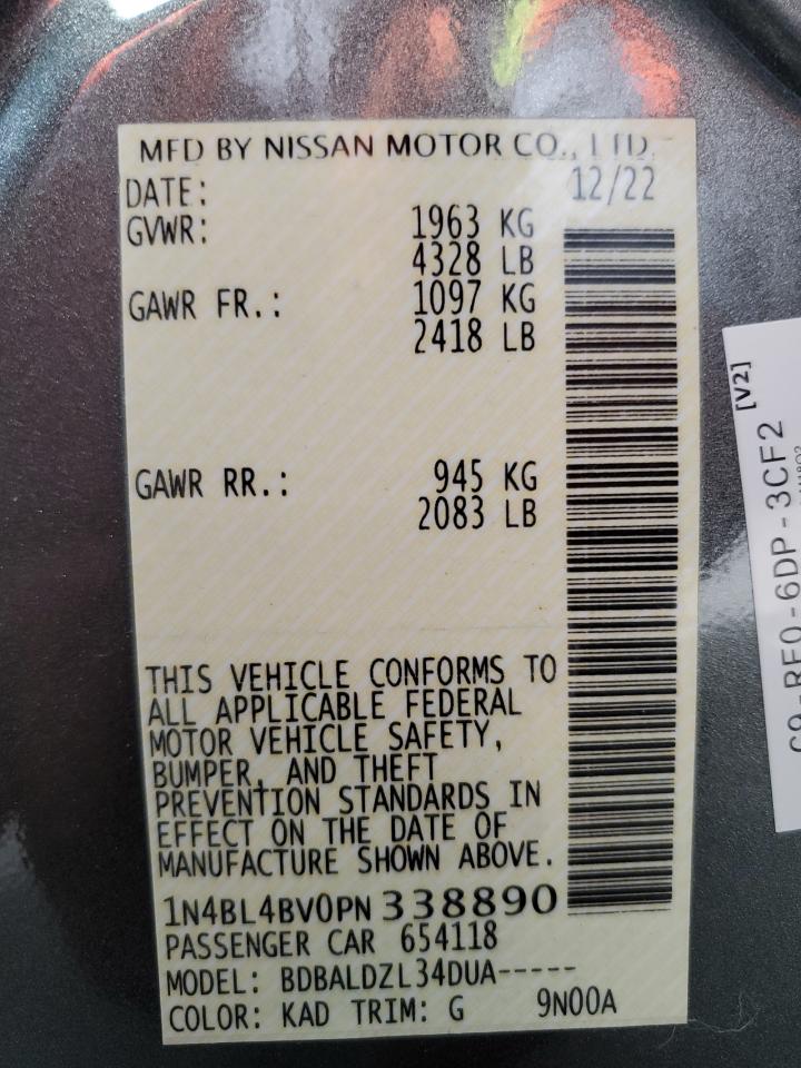 Photo 12 VIN: 1N4BL4BV0PN338890 - NISSAN ALTIMA 