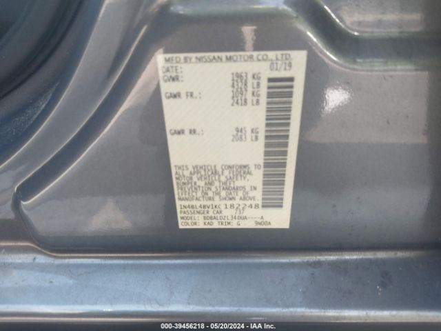 Photo 8 VIN: 1N4BL4BV1KC182248 - NISSAN ALTIMA 