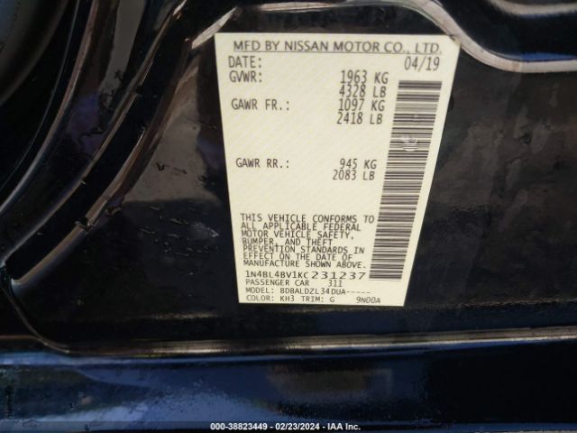 Photo 8 VIN: 1N4BL4BV1KC231237 - NISSAN ALTIMA 